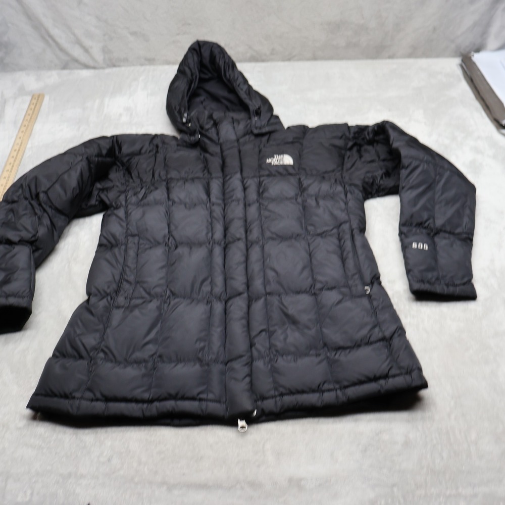 North Face Down Jacket Womens Small Black Insulated 600 Fill Quilted Puffer READ